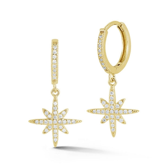 North Star Charm Huggie Earring